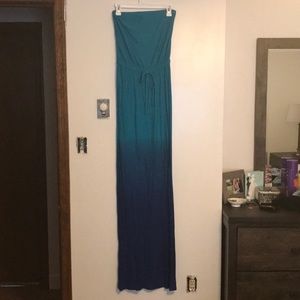 Blue ombré maxi dress
